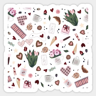 Hand Drawn Valentine Pattern Sticker